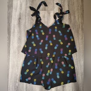 Colorful Pineapple Print Women's Romper